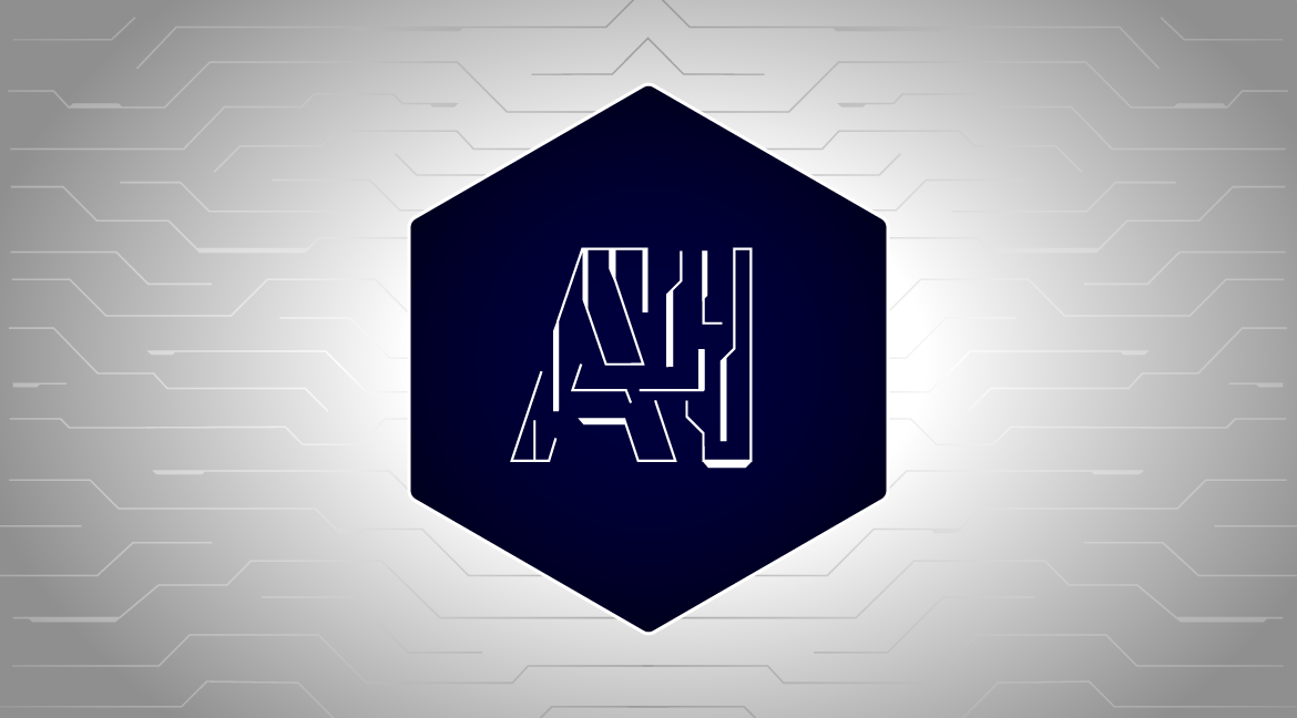 The letters AI within a dark blue hexagon shape on a gray gradient background to illustrate the blog post Can I use DLP and CASB to detect AI security risks?