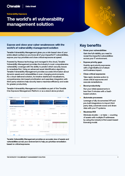 Tenable Vulnerability Management Data Sheet