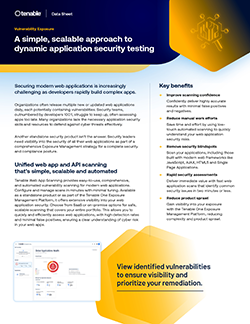 Tenable Web App Scanning Data Sheet